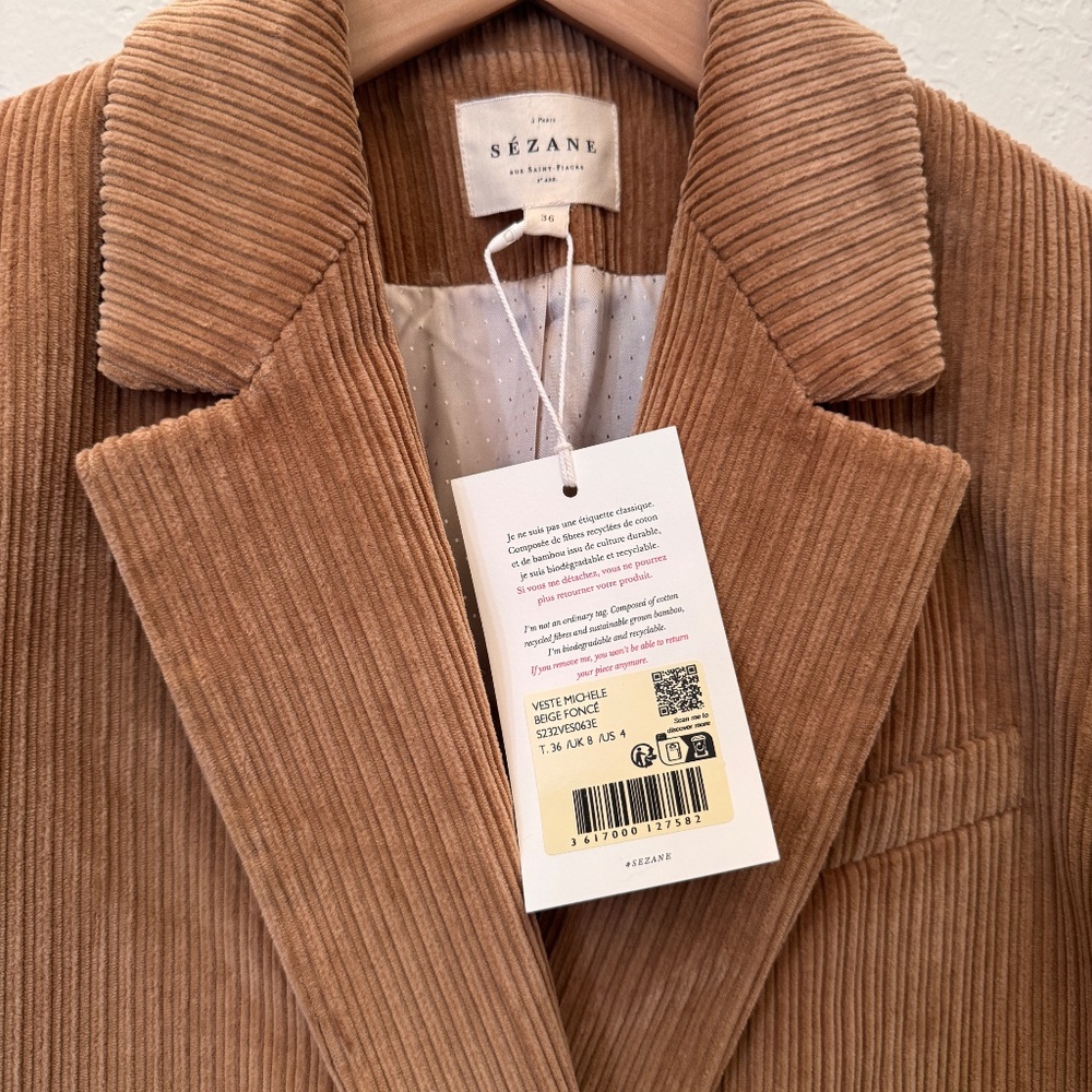 Sezane Michele Jacket Corduroy Blazer - Picture 4 of 8